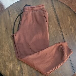 Men's Rust Brown Fleece Jogger Pants -